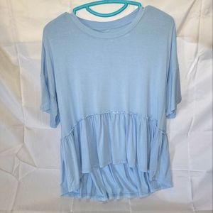 Baby blue high low shirt